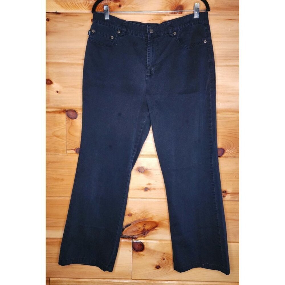 Vintage Y2K Polo Jeans Co Ralph Lauren Womens 12 Cropped Straight Black Denim